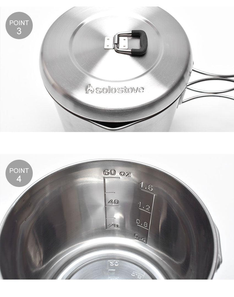 ソロストーブ（SOLO STOVE） ポット1800 POT2 調理器具 シルバー 1 