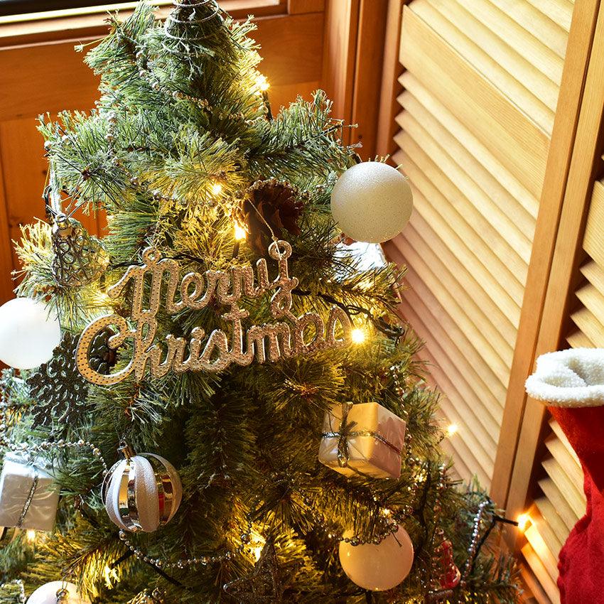 ジュールエンケリ 北欧風 クリスマスツリーセット 180cm オーナメントセット イルミネーション LEDライト シャンパンゴールド - 1