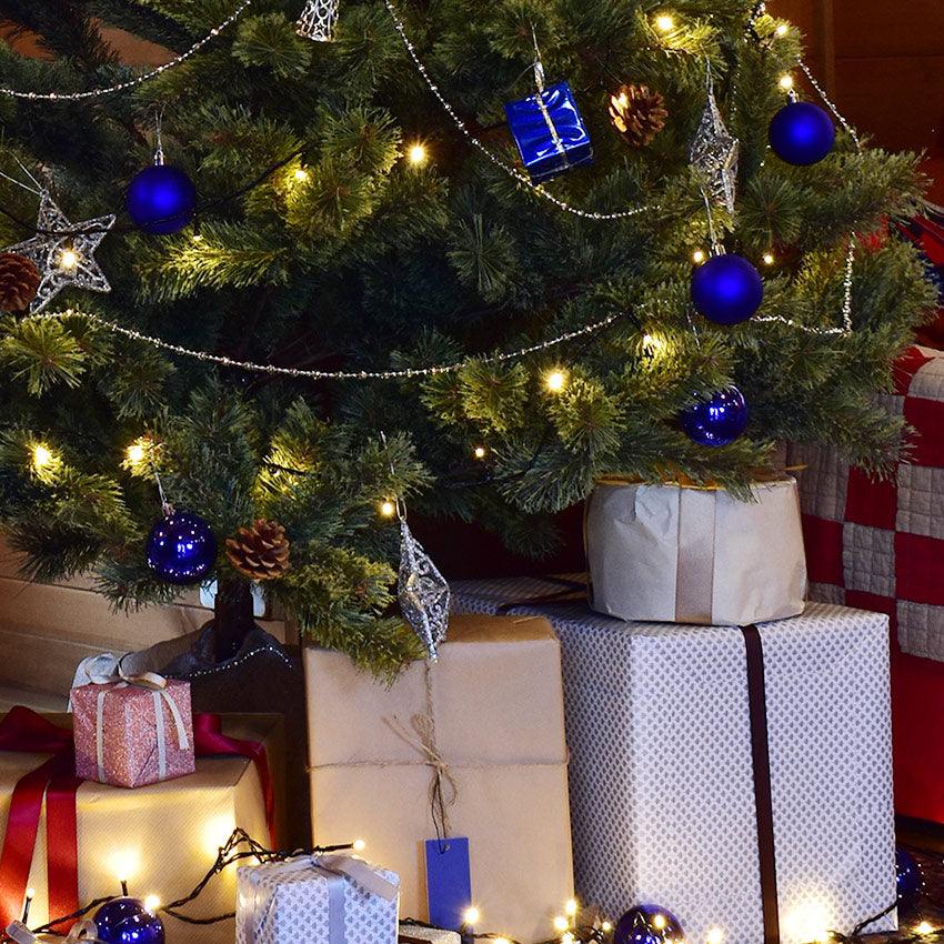 ジュールエンケリ 北欧風 クリスマスツリーセット 120cm オーナメントセット イルミネーション LEDライト シルバー - 1