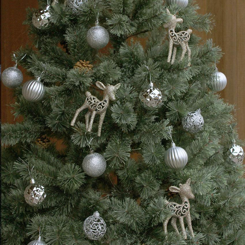 クリスマスツリー オーナメント小鹿 15cm 4個 セット クリスマスツリー オーナメント ゴールド 金 シルバー 銀 2カラー
