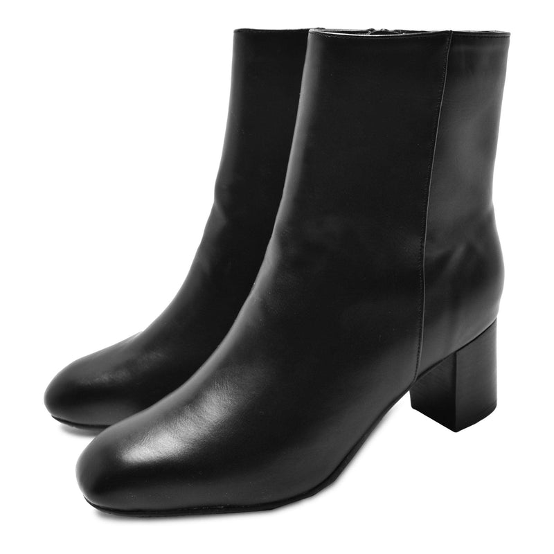 サイドジップ スクエアトゥ ショートブーツ TO-355 ブーツ ブラック 黒 ブラウン 茶 ベージュ 4カラー