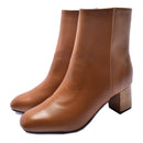 サイドジップ スクエアトゥ ショートブーツ TO-355 ブーツ ブラック 黒 ブラウン 茶 ベージュ 4カラー