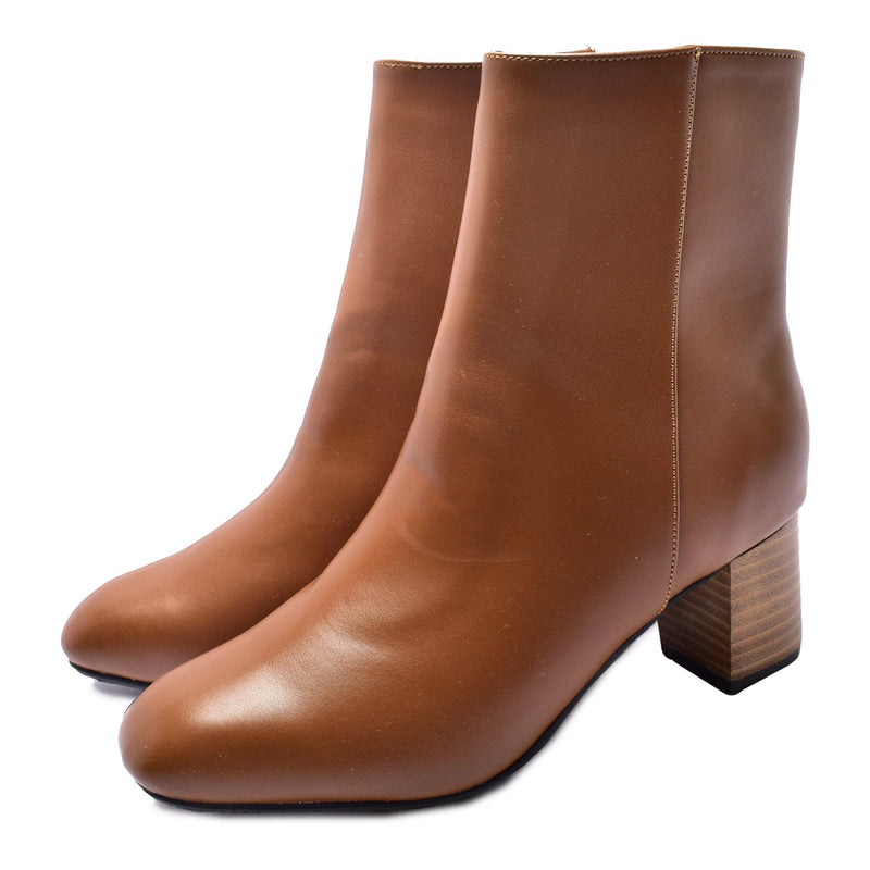 サイドジップ スクエアトゥ ショートブーツ TO-355 ブーツ ブラック 黒 ブラウン 茶 ベージュ 4カラー