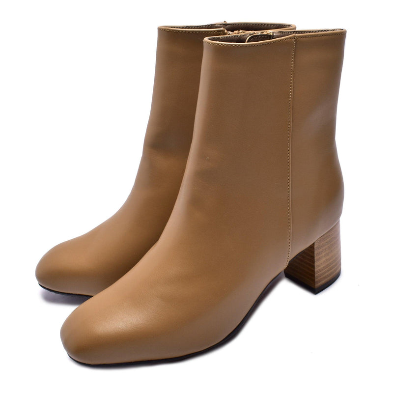 サイドジップ スクエアトゥ ショートブーツ TO-355 ブーツ ブラック 黒 ブラウン 茶 ベージュ 4カラー