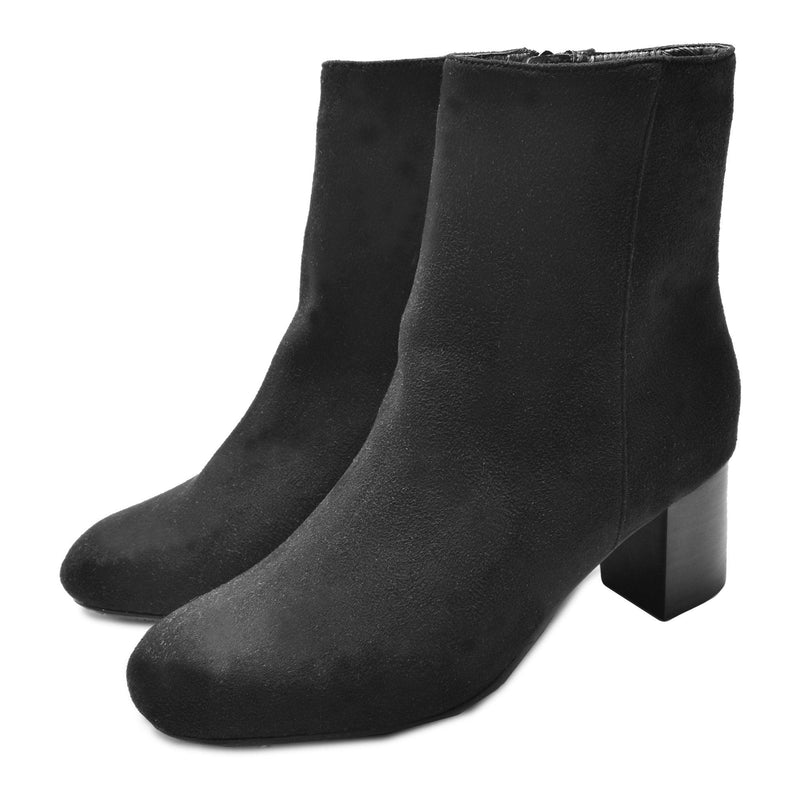 サイドジップ スクエアトゥ ショートブーツ TO-355 ブーツ ブラック 黒 ブラウン 茶 ベージュ 4カラー