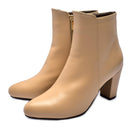 サイドジップ ラウンドトゥ ショートブーツ TO-356 ブーツ ブラック 黒 グレー ベージュ 3カラー