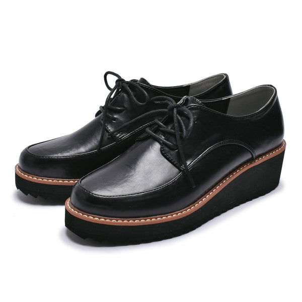 atyPRADA ブラック ドレスシューズ トドス（TODOS） 厚底レースアップシューズ TO-375 シューズ