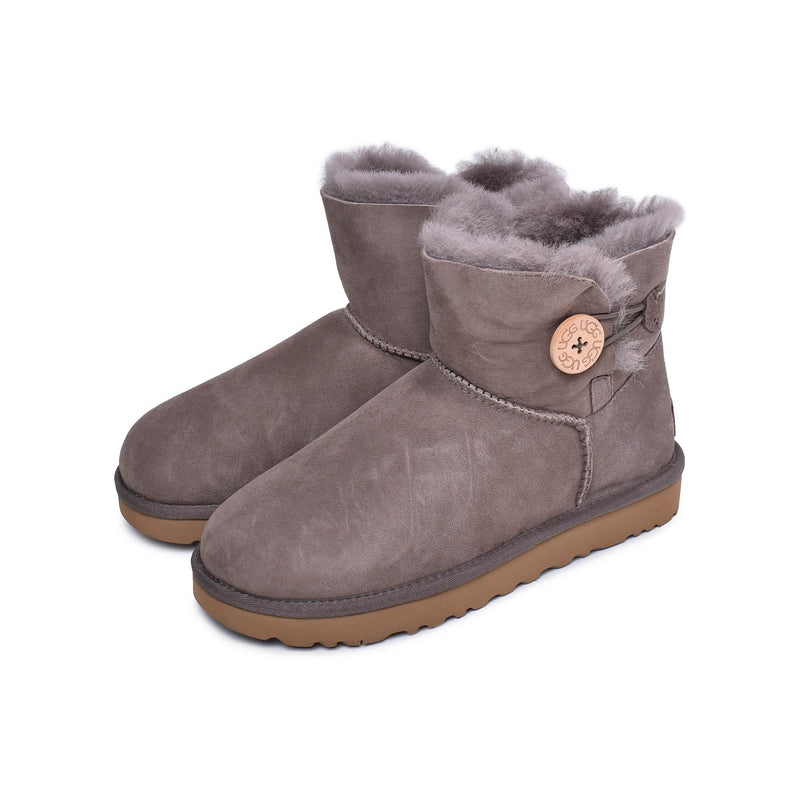 1円 アグ（UGG） オーストラリア F19014K レディース ムートン ブーツ Size USA 6 グレー BZ653 UGG australia(アグオーストラリア) ⁄ ブーツ⁄24cm⁄グレー⁄スウェード