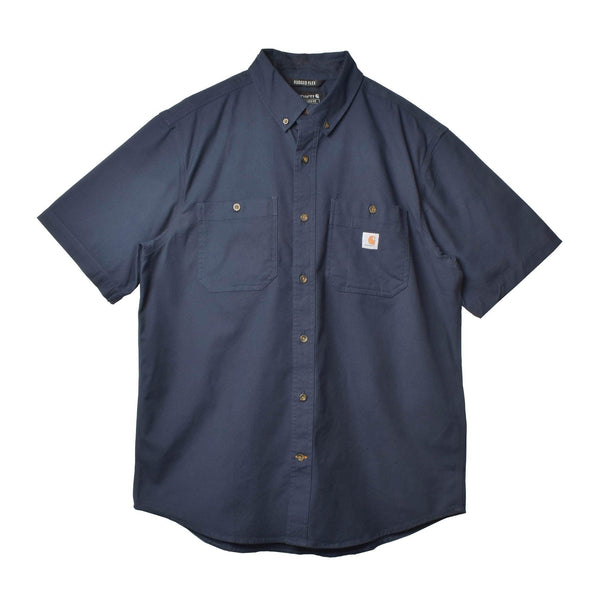 ショートスリーブワークキャンバスシャツ 103555 半袖シャツ ネイビー グレー カーキ ベージュ 4カラー