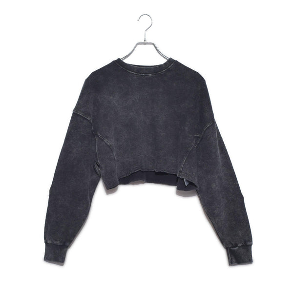 クロップジャカードミネラルウォッシュプルオーバー KT11331 長袖Tシャツ ブラック 黒 ホワイト 白 ピンク 3カラー