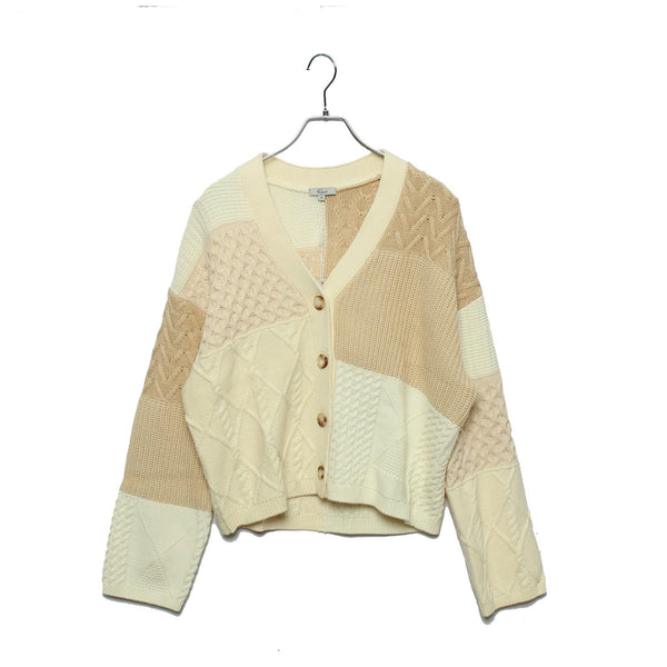 REESE CREAM PATCHWORK 829-310 カーディガン ベージュ 1カラー