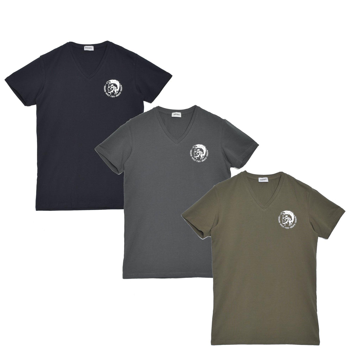 【DIESEL】クラミフォルク Tシャツ Men's Logo T-shirt with metallic effects | Black | Diesel