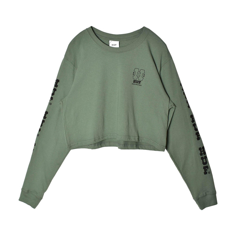 WHEELIE L/S CROP TEE WTS0057 長袖Tシャツ ホワイト 白 グリーン 緑 カーキ 2カラー