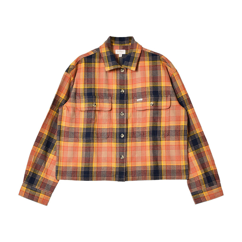 BOWERY W L/S FLANNEL 01209 カジュアルシャツ ネイビー 紺 ベージュ ブルー 青 オレンジ 2カラー