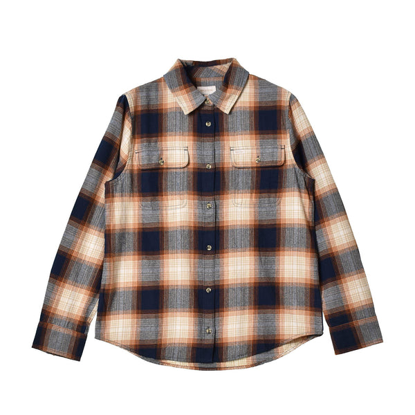 BOWERY W STT L/S FLANNEL 01261 カジュアルシャツ ネイビー 紺 ベージュ オレンジ 1カラー