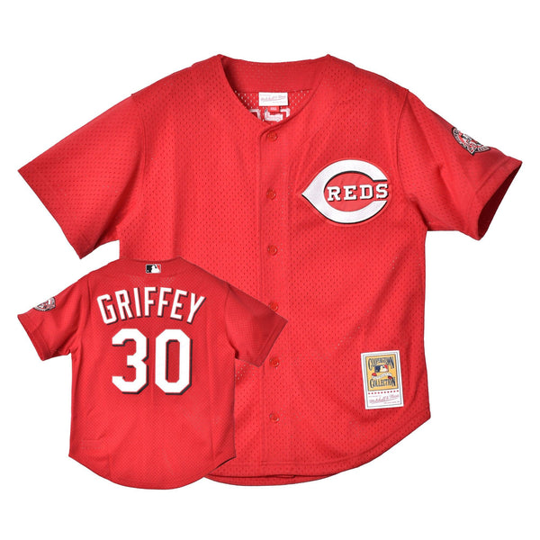 MLB AUTHENTIC KEN GRIFFEY JR CINCINNATI REDS 2000 BUTTON FRONT JERSEY ABBF3108-CRE00KGJSCAR ユニフォーム レッド 赤 ホワイト 白 1カラー