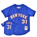 MLB AUTHENTIC MIKE PIAZZA NEW YORK METS 1999 BUTTON FRONT JERSEY ABBF3111-NYM99MPIROYA ユニフォーム ブルー 青 ホワイト 白 1カラー