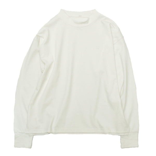 0020 モックネック ロング Tシャツ ホワイト 白 ブラック 黒 ブラウン カーキ ブルー 4カラー