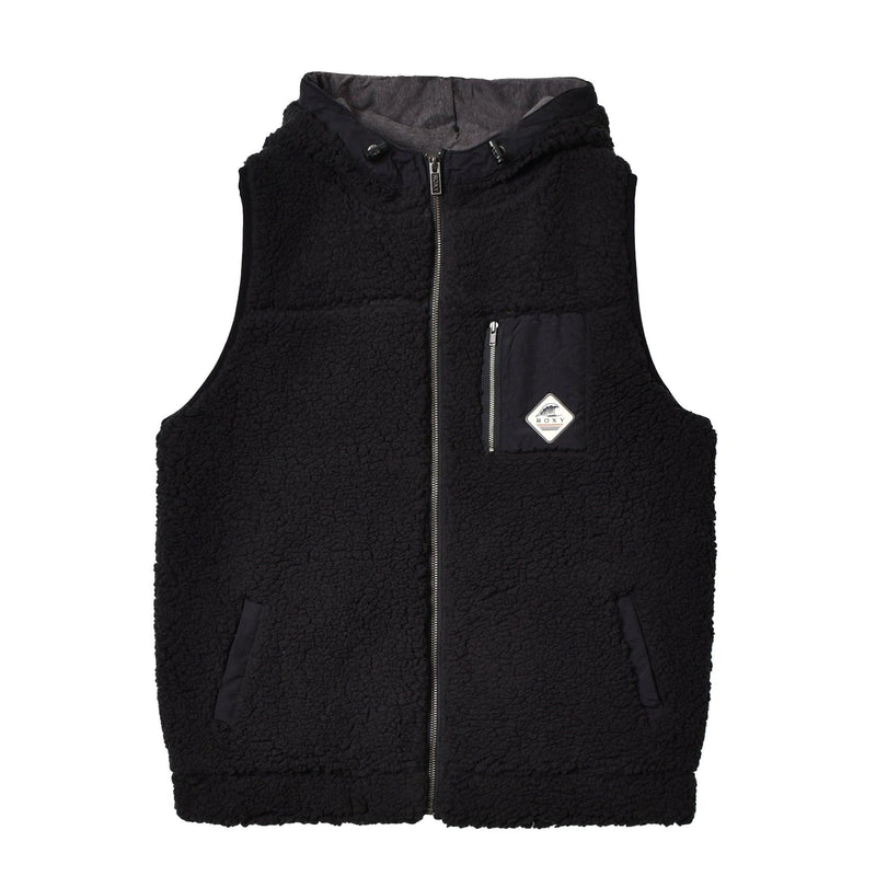 ROXY WAVES VEST ボア ベスト RZP224018 ベスト ブラック 黒 ベージュ ホワイト 白 3カラー