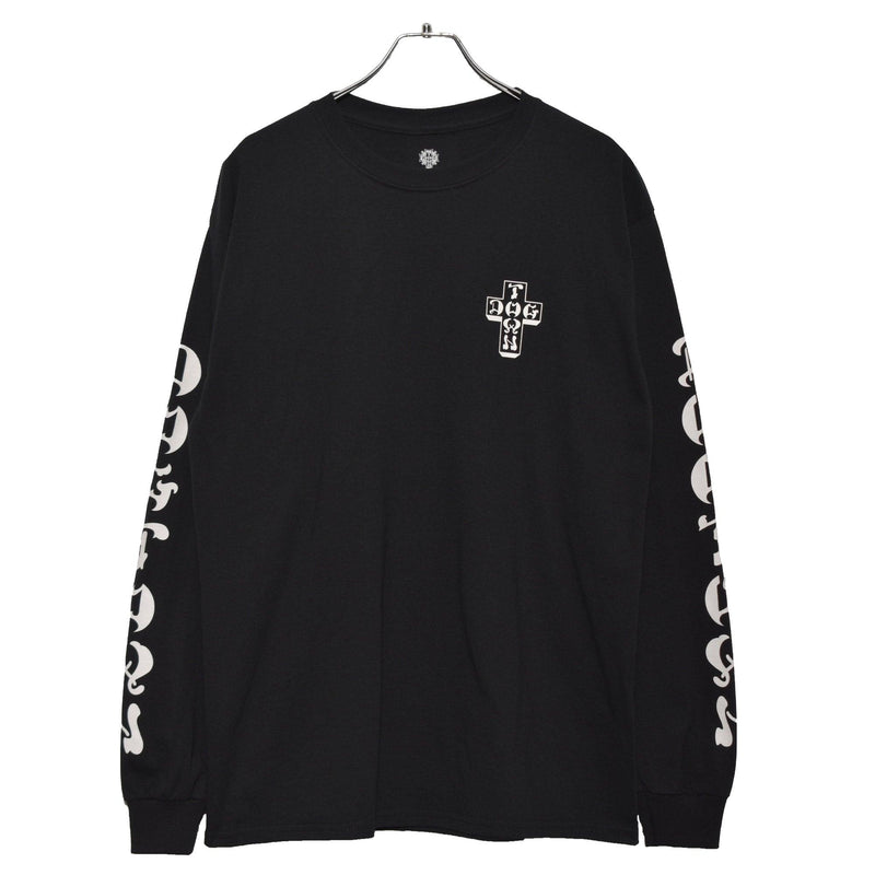 クロス スリーブ ロングTシャツ DT0103003S 長袖シャツ ブラック 黒 ホワイト 白 レッド 2カラー