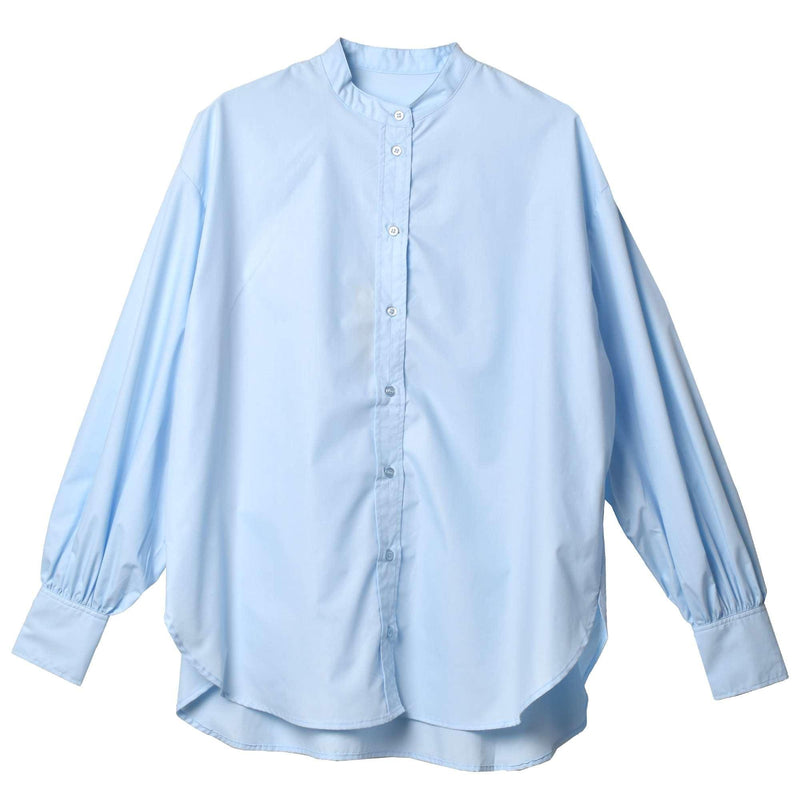 パフ袖オーバーシャツ トップス ホワイト 白 ブルー 青 5カラー
