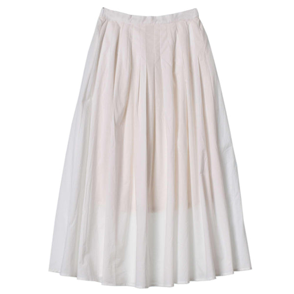 綿ローンランダム タックスカート 1012-5441 スカート ホワイト 白 ネイビー 紺 グリーン 3カラー