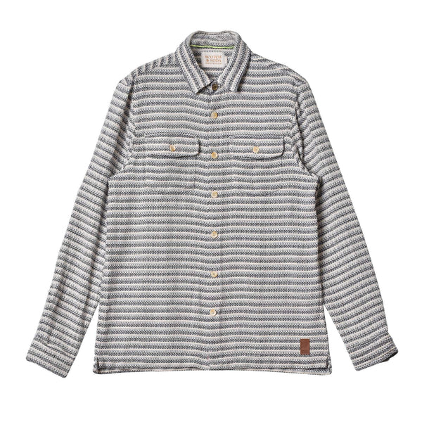 STRIPED ORGANIC COTTON OVERSHIRT 164465 長袖シャツ ベージュ　グレー 1カラー