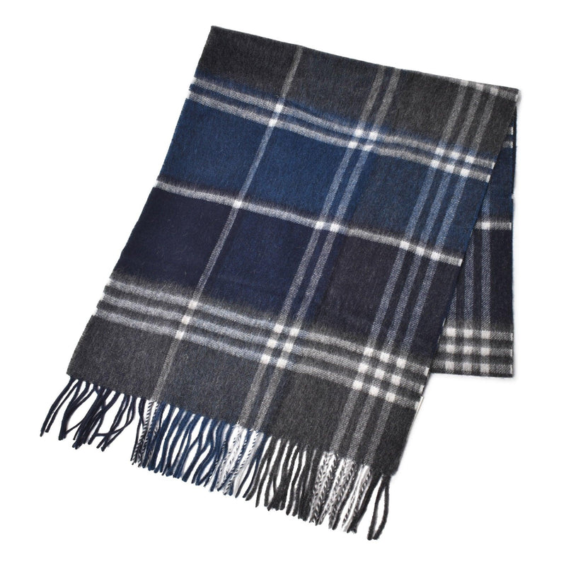 KINDAR CHECK SCARF USC0121 マフラー ネイビー 紺 ブルー 青 ブラック 黒 グレー 3カラー