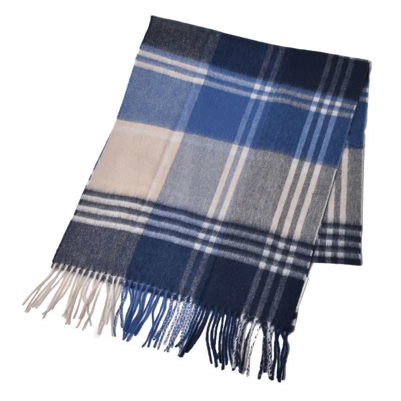 KINDAR CHECK SCARF USC0121 マフラー ネイビー 紺 ブルー 青 ブラック 黒 グレー 3カラー