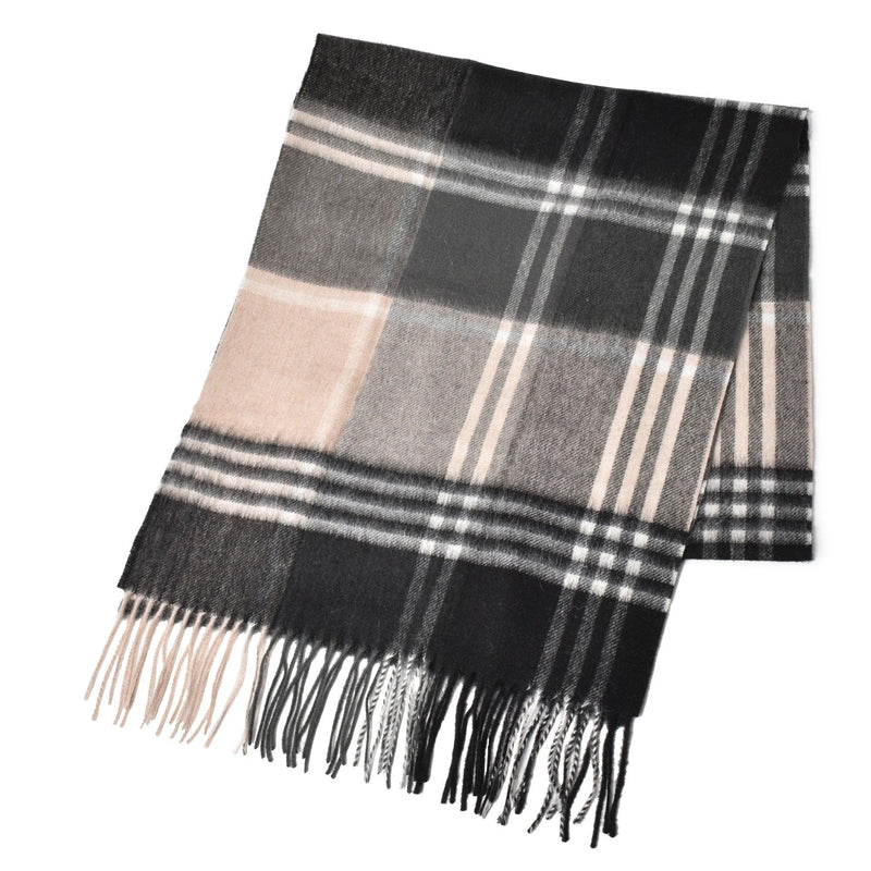 KINDAR CHECK SCARF USC0121 マフラー ネイビー 紺 ブルー 青 ブラック 黒 グレー 3カラー