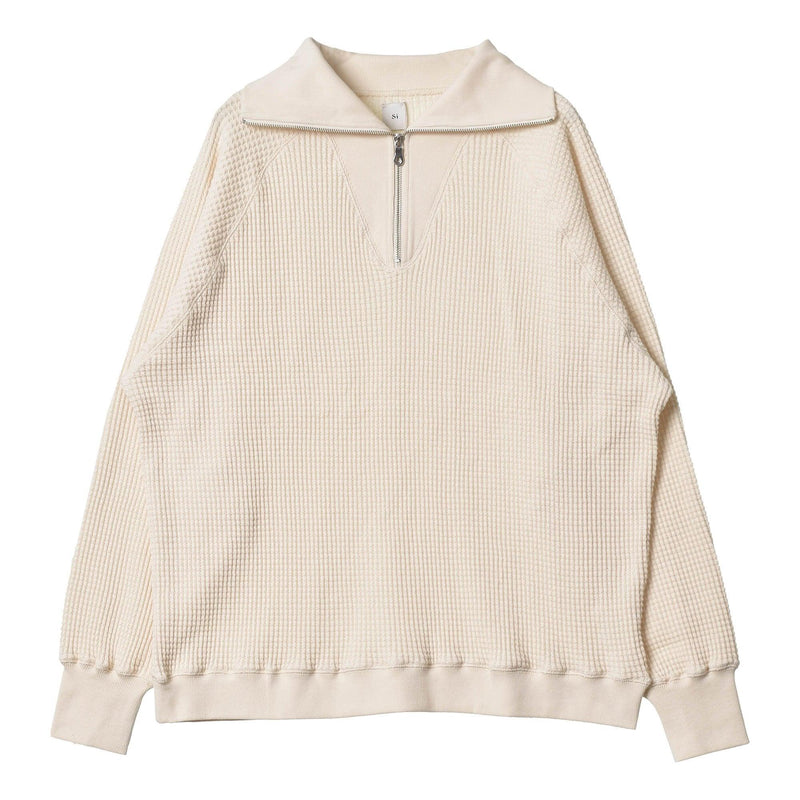 ワッフル ハーフ ジップ シャツ 10822303 トップス 3カラー