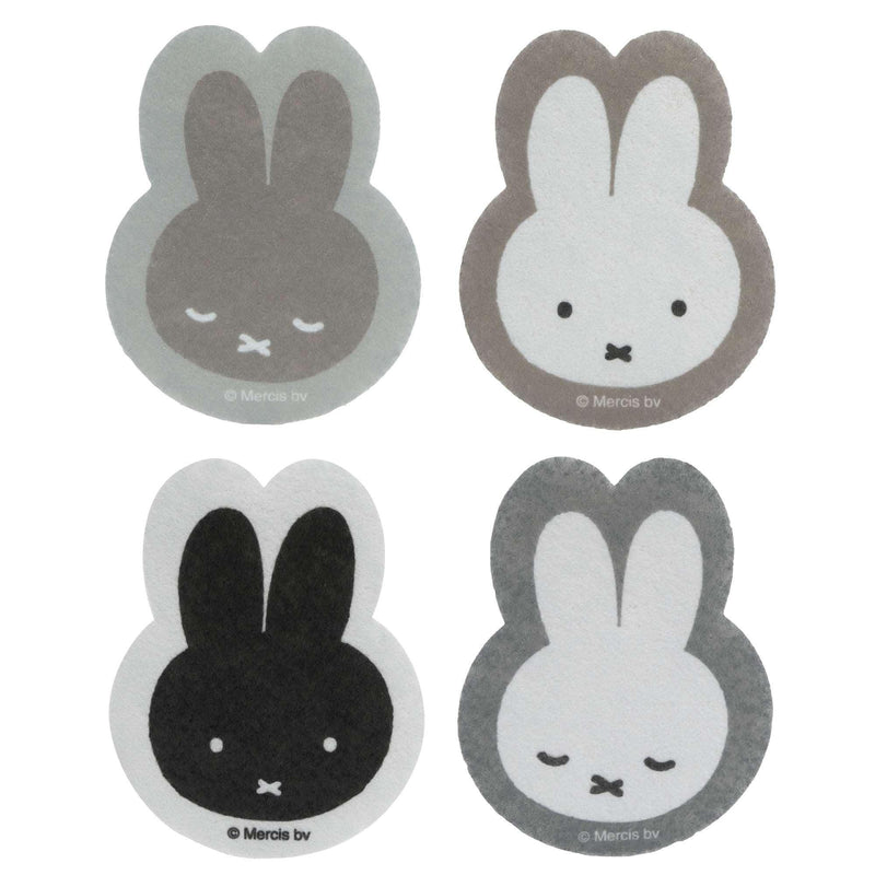 MIFFY 不織布スポンジ 4個セット キッチンスポンジ ホワイト 白 グレー 1カラー