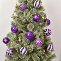 デザインカットボール 8cm 12個セット クリスマスツリー オーナメント グリーン 緑 シルバー ゴールド シャンパンゴールド パープル 紫 ホワイト 4カラー