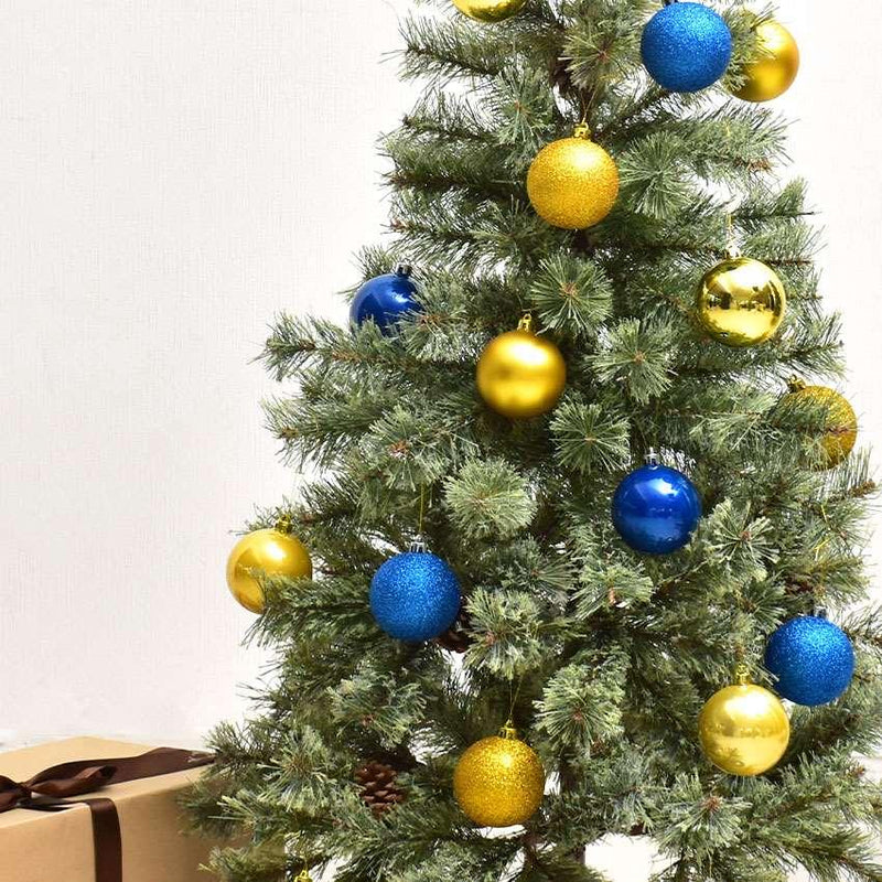 ボール 7cm 16個セット クリスマスツリー オーナメント ゴールド 金 ブルー 青 1カラー