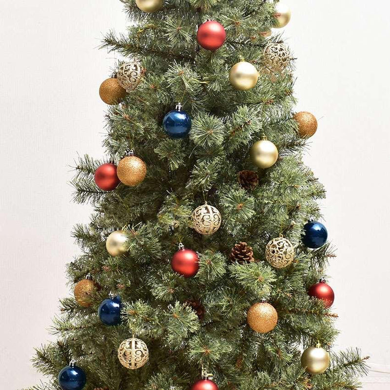 5種カラーボールアソート 6cm 30個セット クリスマスツリー オーナメント レッド 赤 ブルー 青 ゴールド 金 1カラー