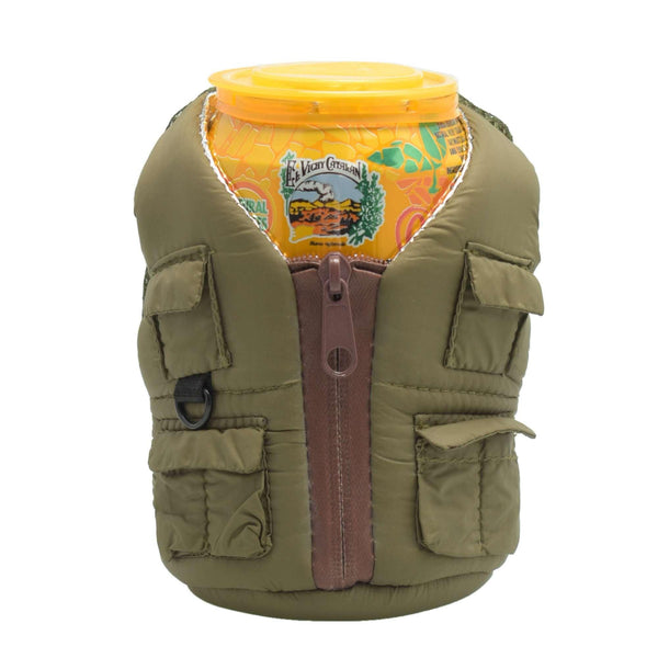 BEVERAGE ADVENTURE VEST ドリンクホルダー グリーン 緑 カーキ ベージュ 2カラー